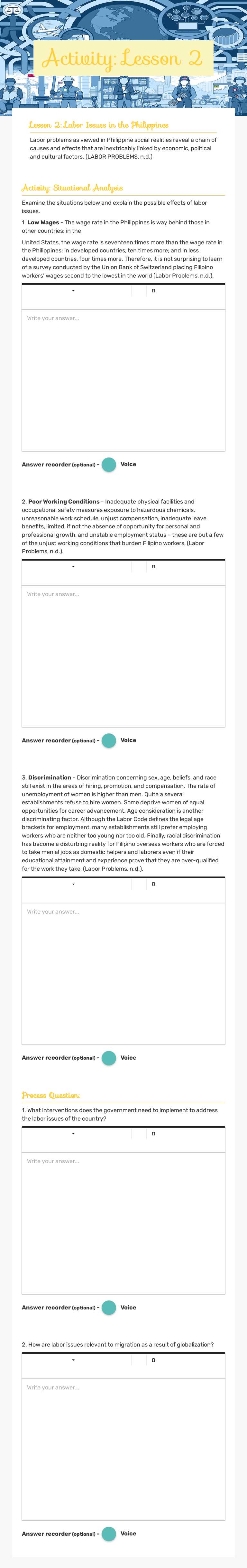 Activity: Lesson 2 worksheet preview image