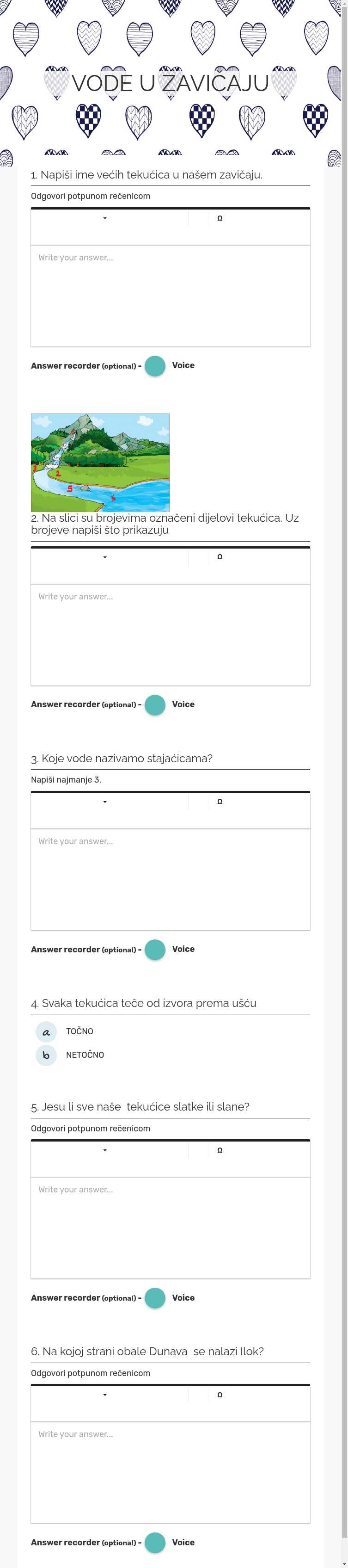 VODE U ZAVIČAJU worksheet preview image