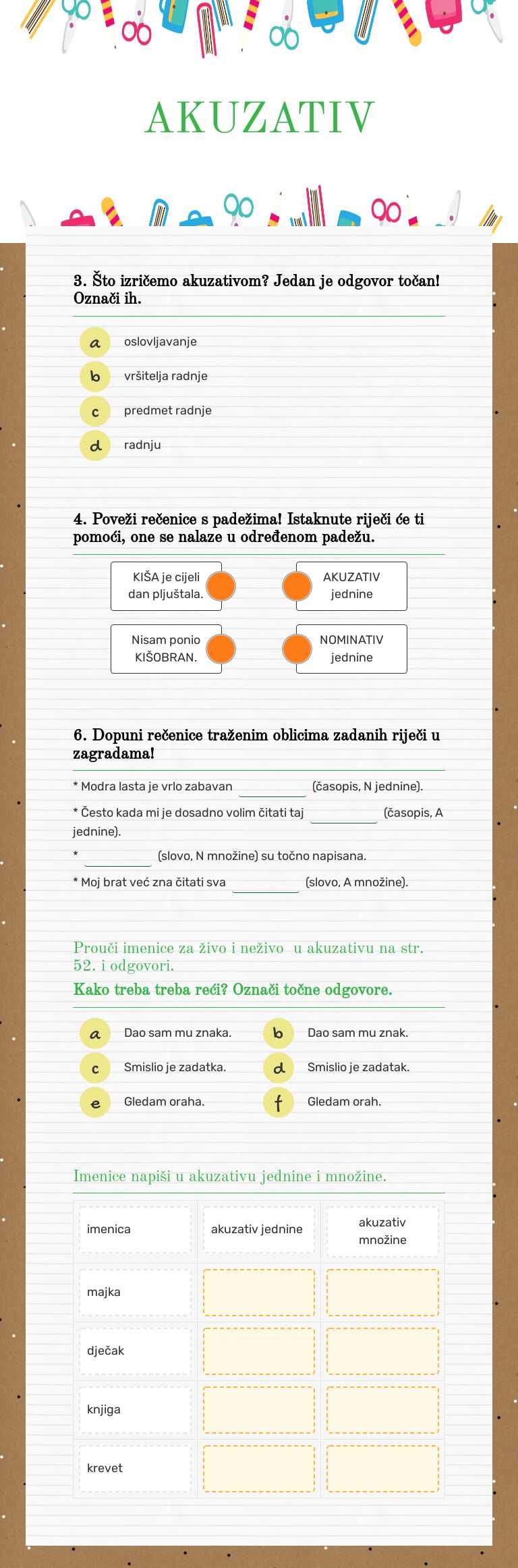 AKUZATIV worksheet preview image