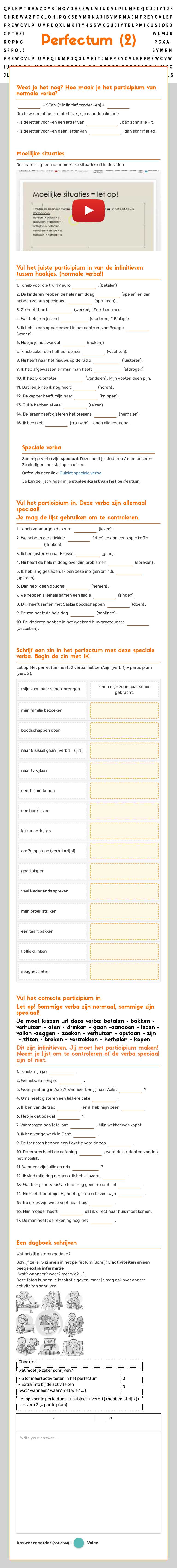 Perfectum (2) worksheet preview image