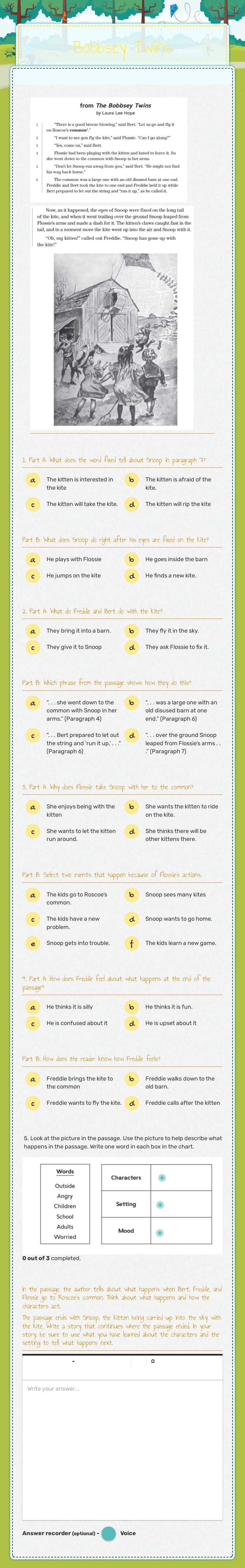 Bobbsey Twins worksheet preview image