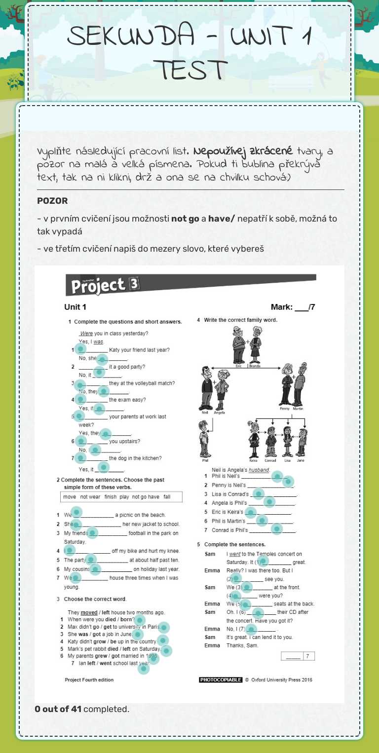SEKUNDA - UNIT 1 TEST worksheet preview image