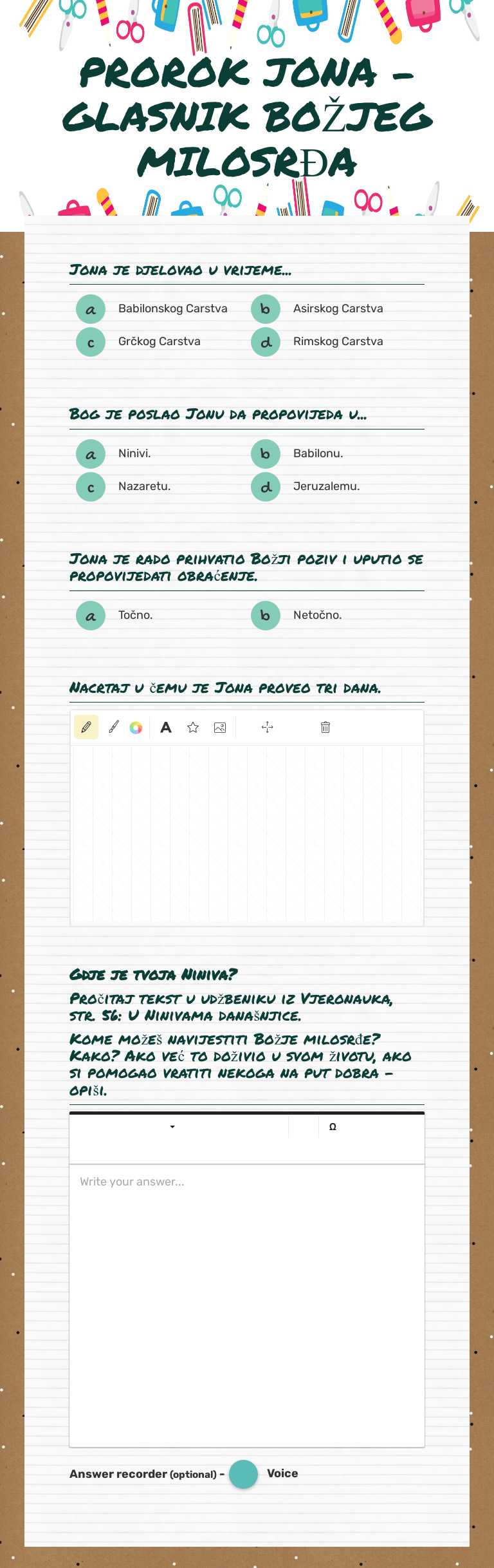 PROROK JONA - GLASNIK BOŽJEG MILOSRĐA worksheet preview image