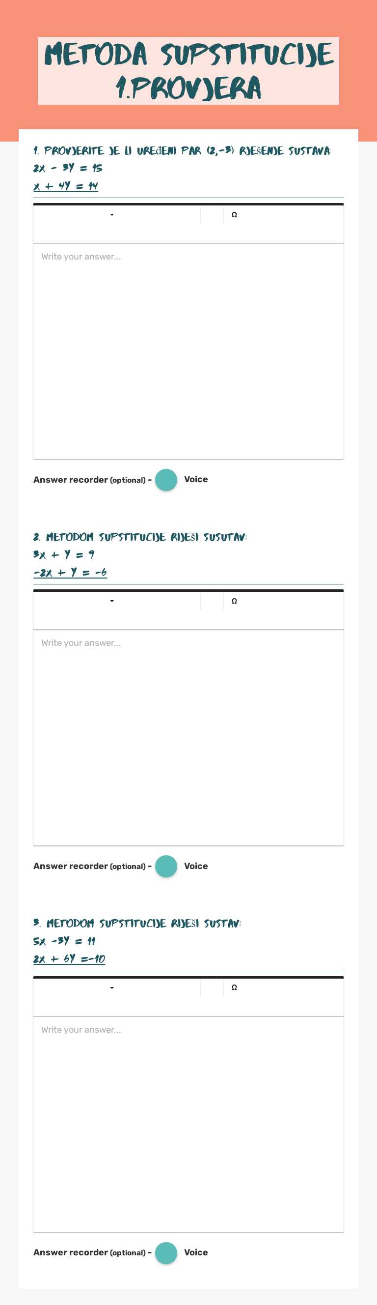 metoda supstitucije 1.provjera worksheet preview image