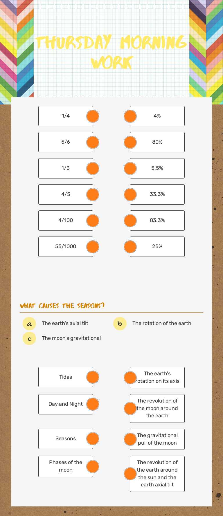 Thursday Morning Work worksheet preview image