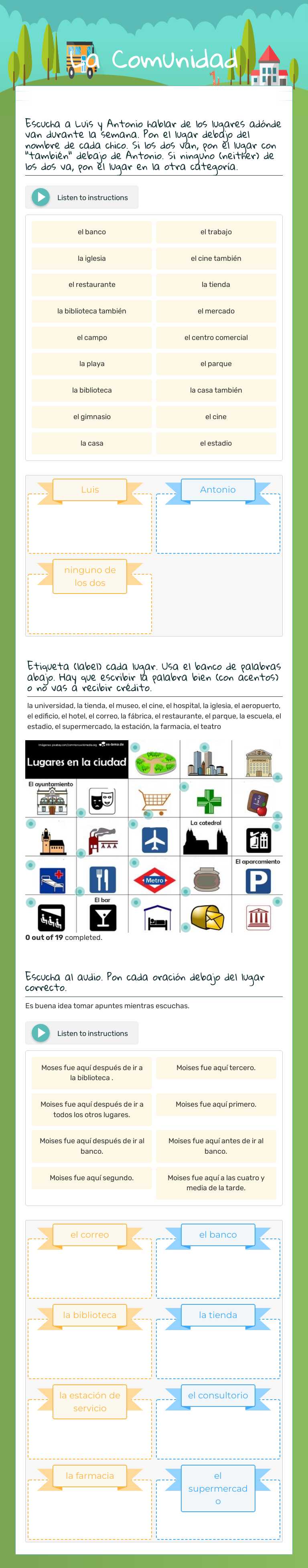 La Comunidad worksheet preview image