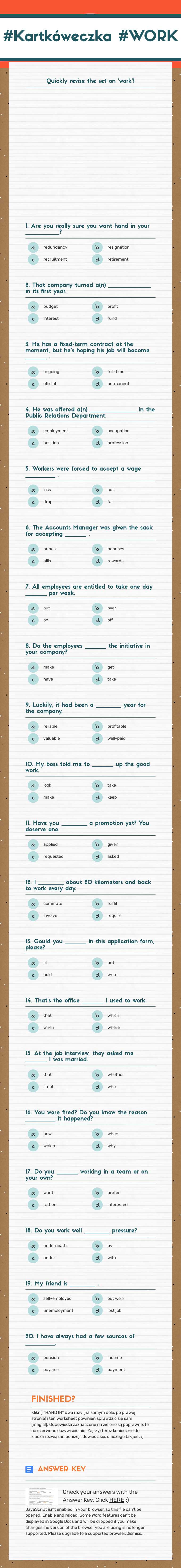 #Kartkóweczka
#WORK worksheet preview