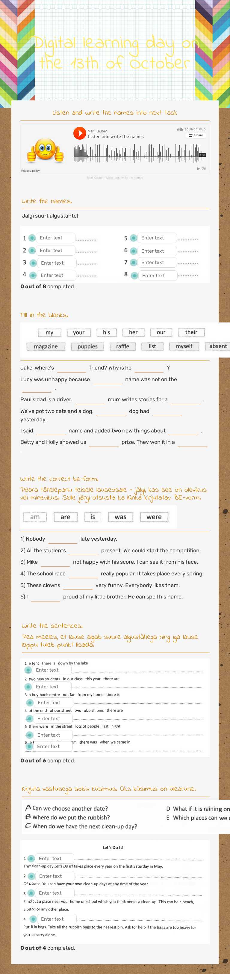 Digital learning day on the 13th of October Grade 5 worksheet preview