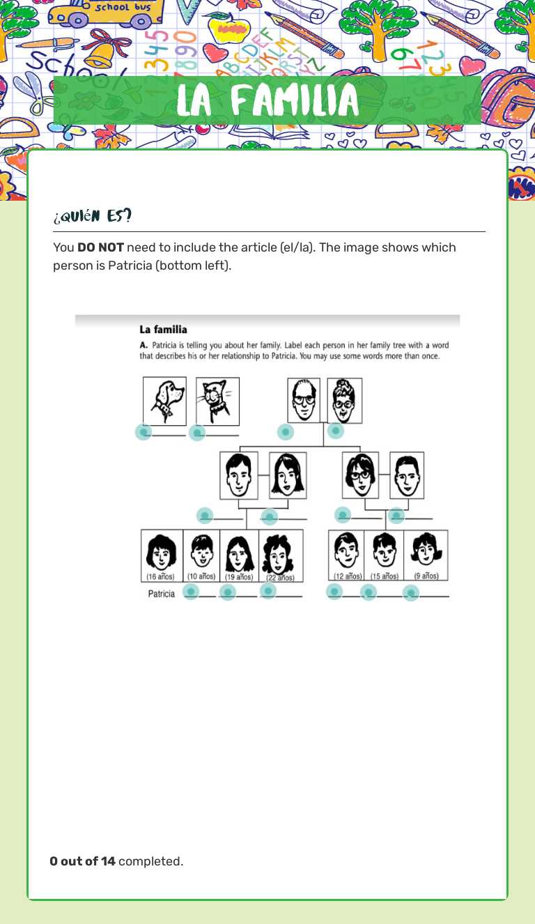 LA FAMILIA Preschool worksheet preview