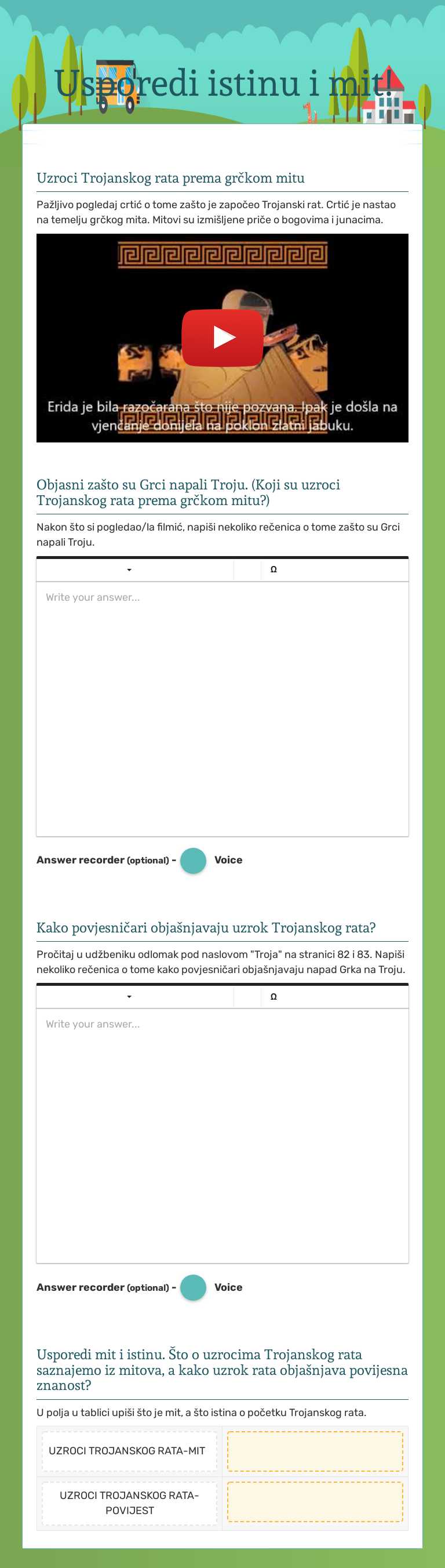 Usporedi istinu i mit! worksheet preview image