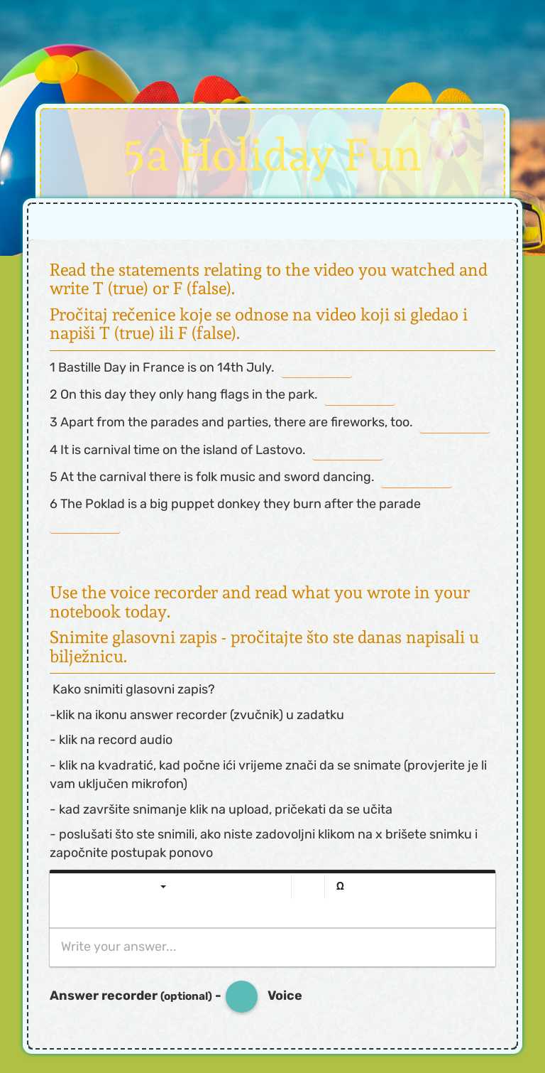5a Holiday Fun Grade 5 worksheet preview