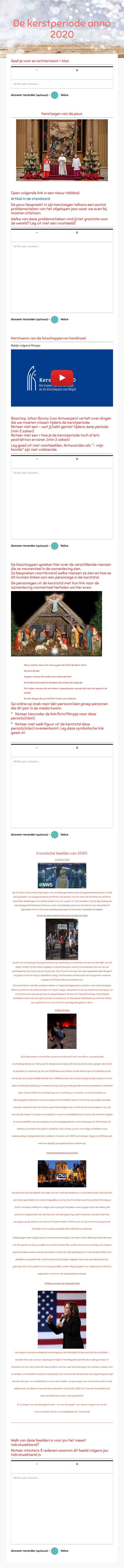De kerstperiode anno 2020 worksheet preview image