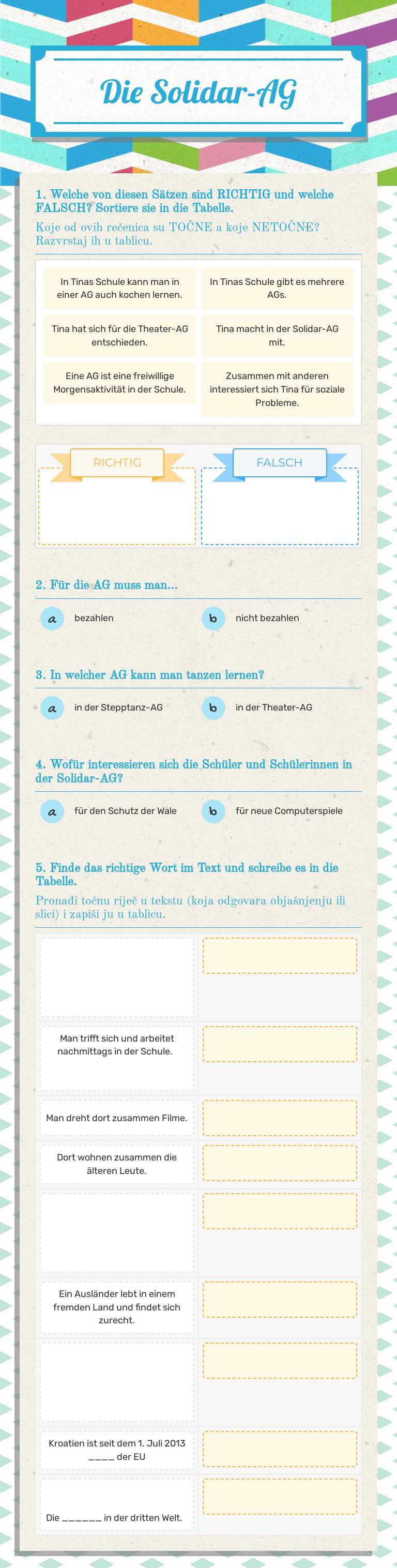 Die Solidar-AG worksheet preview image