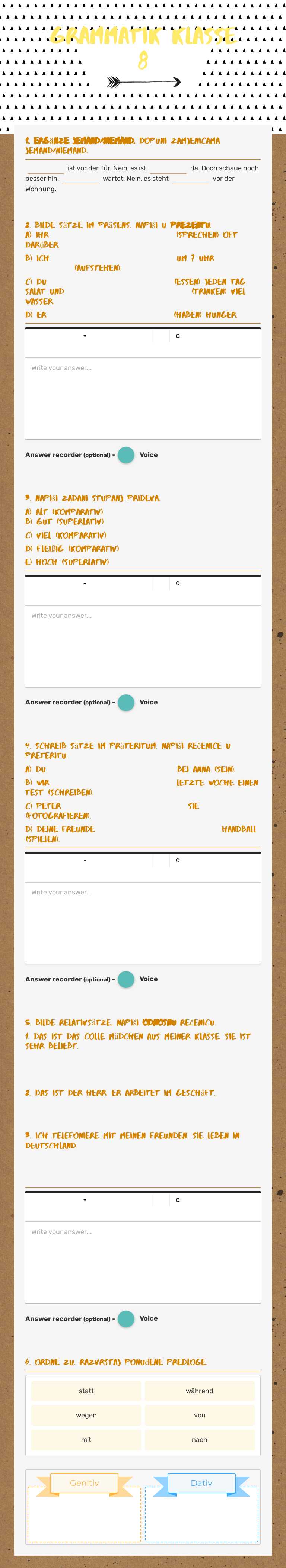 GRAMMATIK
kLASSE 8 worksheet preview image