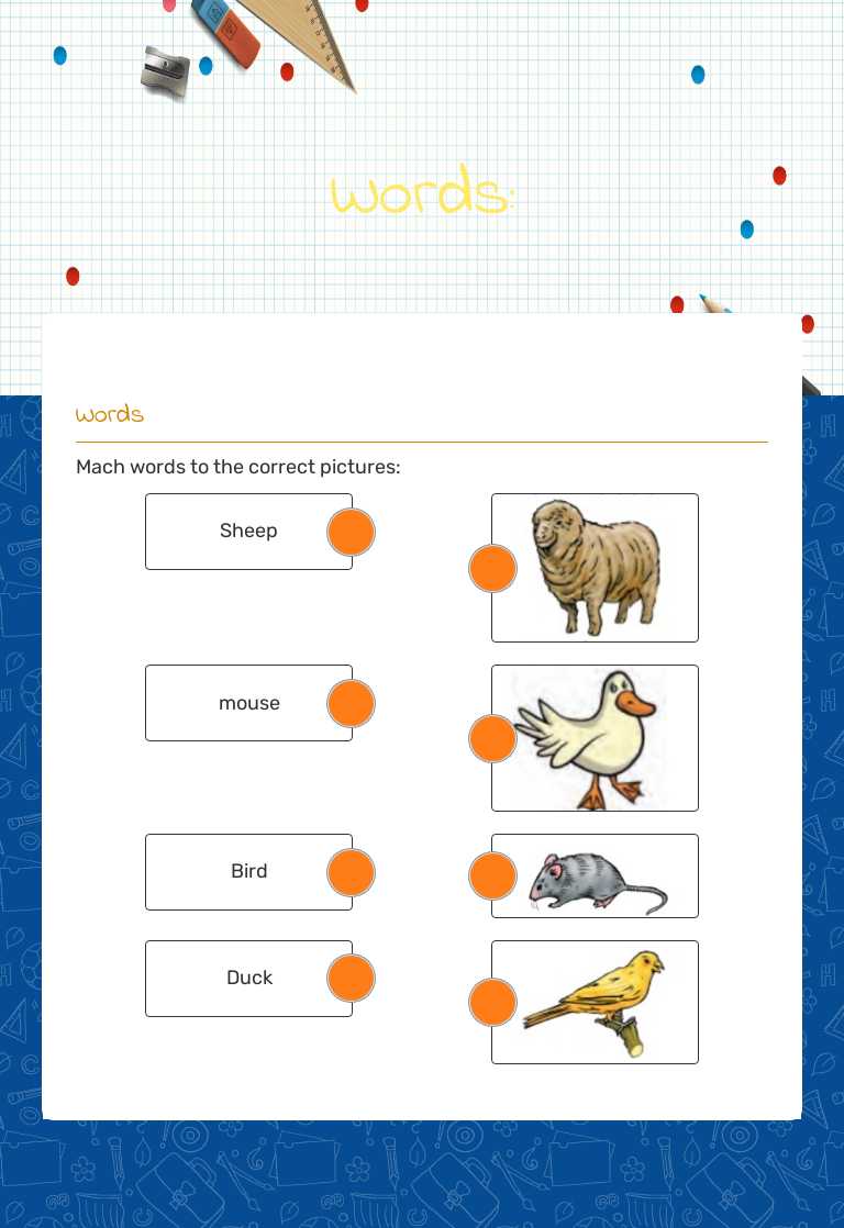 Words: worksheet preview image