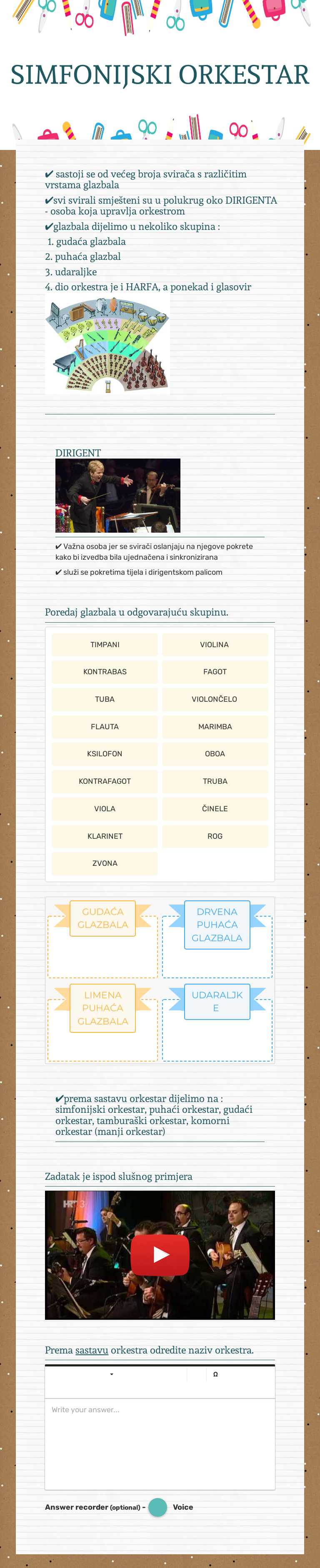 SIMFONIJSKI ORKESTAR worksheet preview image