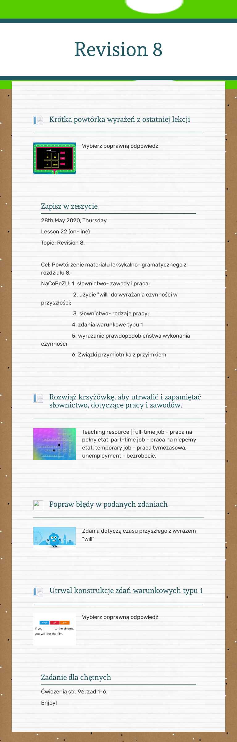 Revision 8 worksheet preview image