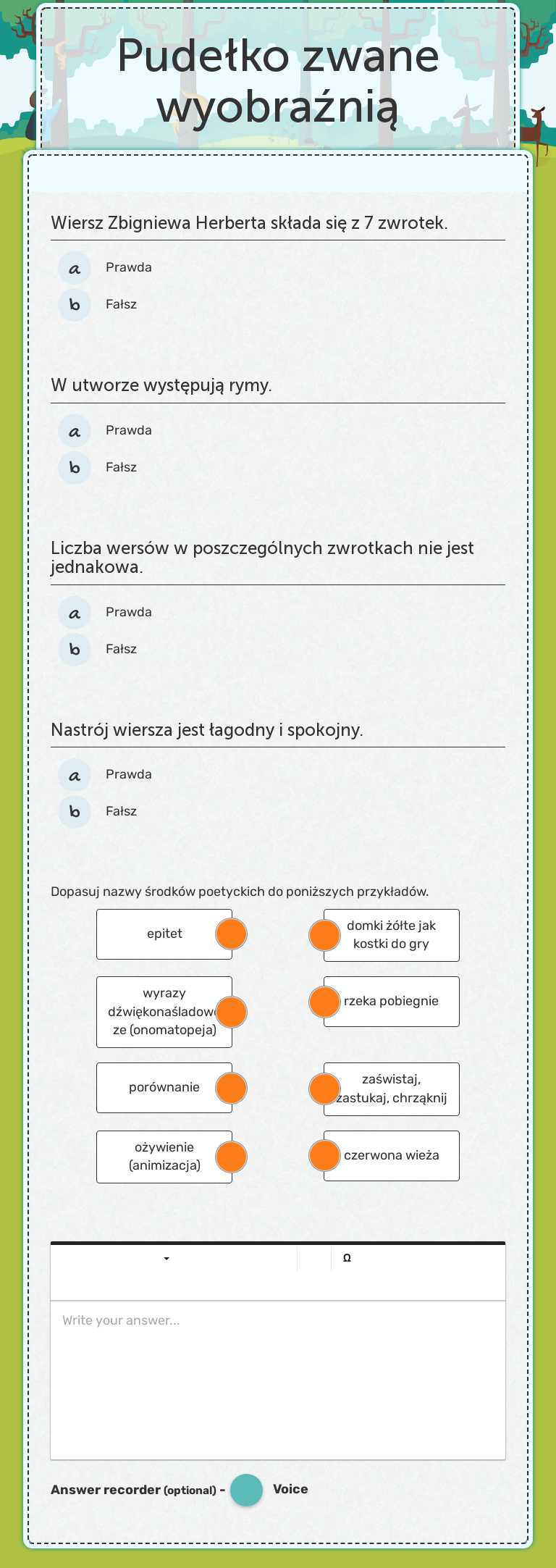Pudełko zwane wyobraźnią worksheet preview image