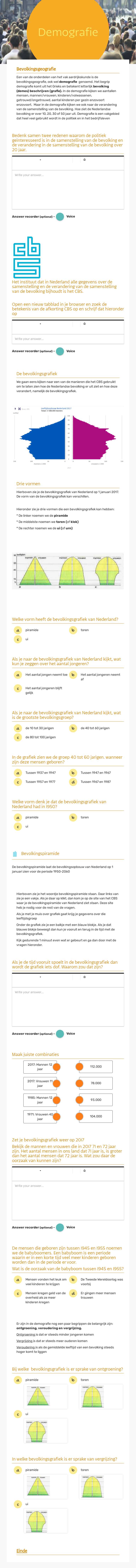 Demografie worksheet preview image