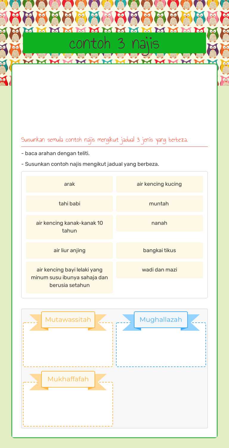 contoh 3 najis Grade 4 worksheet preview