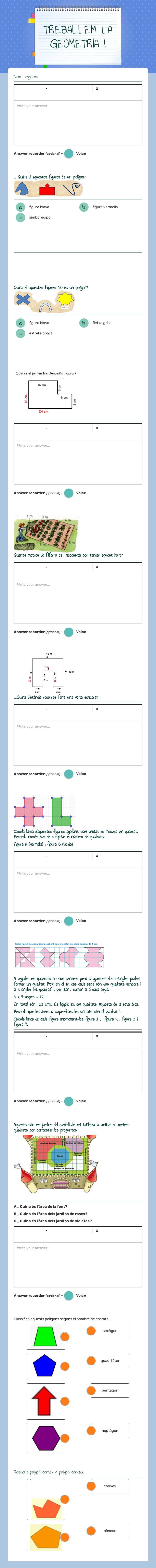 TREBALLEM LA GEOMETRIA ! Grade 6 worksheet preview
