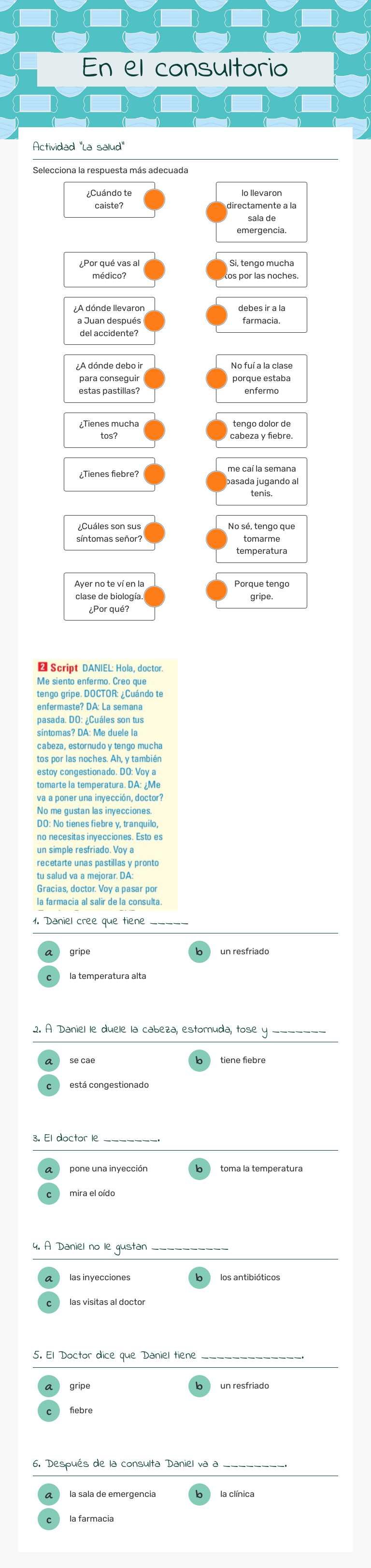 En el consultorio worksheet preview image