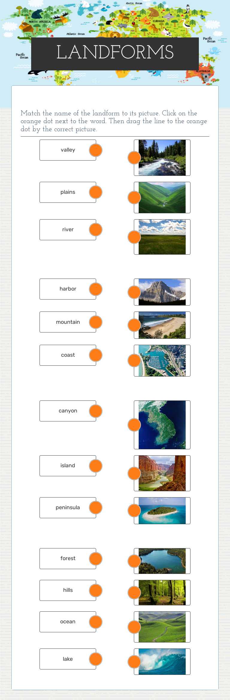LANDFORMS worksheet preview image