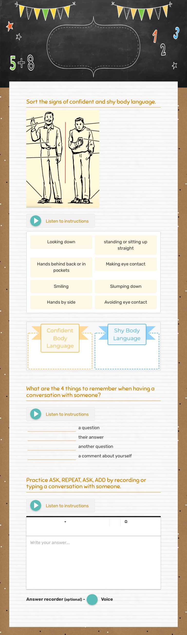 Conversation and Confidence Preschool worksheet preview
