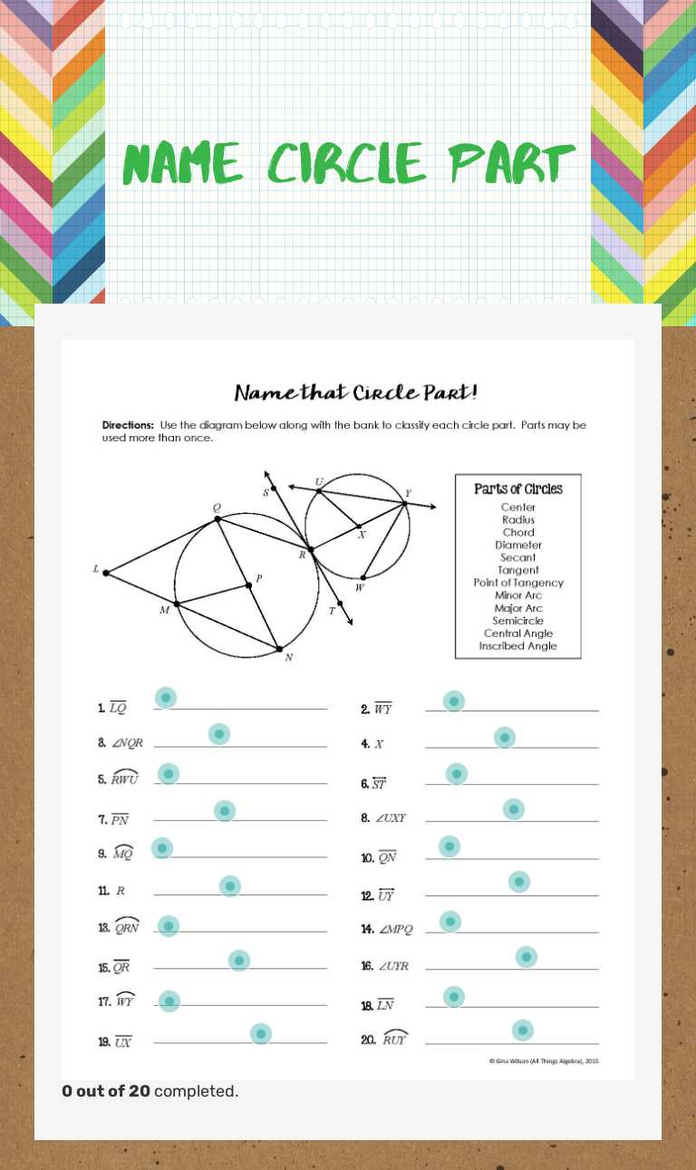 name circle part worksheet preview image