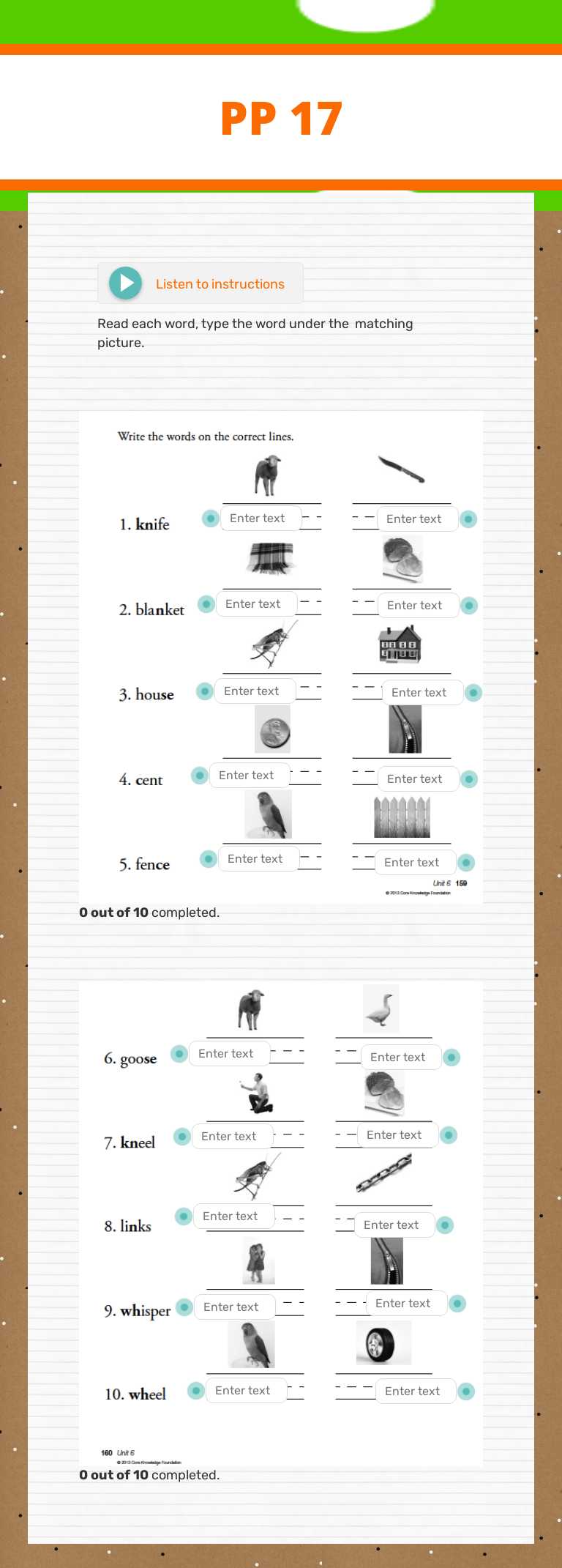 PP 17 Grade 1 worksheet preview