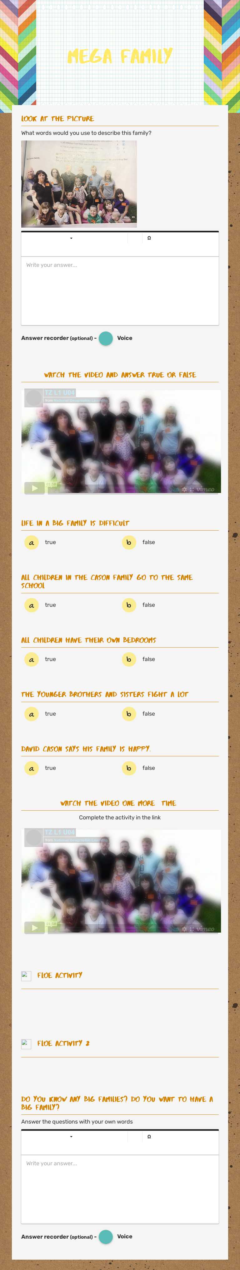 mega family worksheet preview image