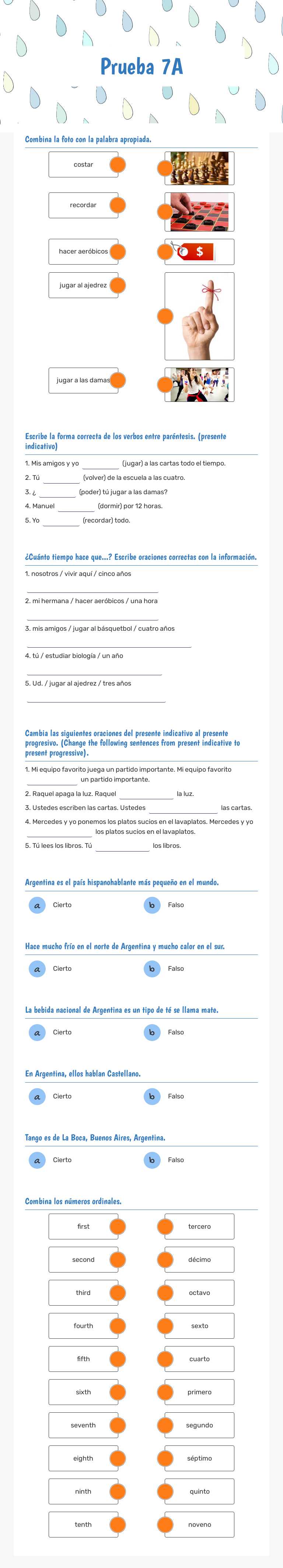 Prueba 7A worksheet preview image
