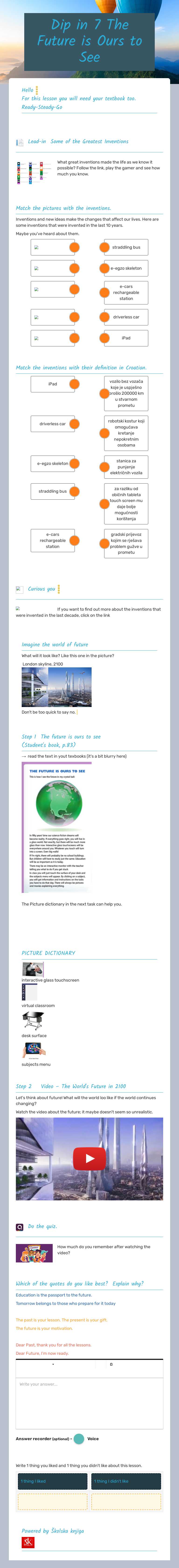Dip in 7                      The Future is Ours to See worksheet preview image