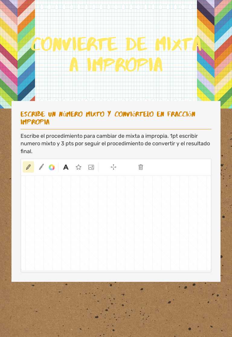 Convierte de mixta a impropia worksheet preview image