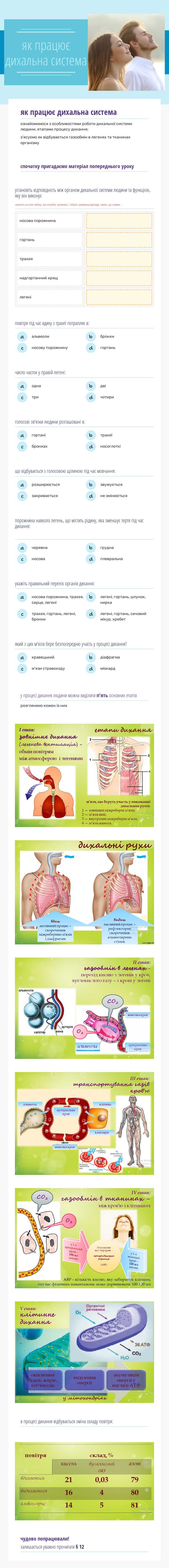 як працює дихальна система worksheet preview image