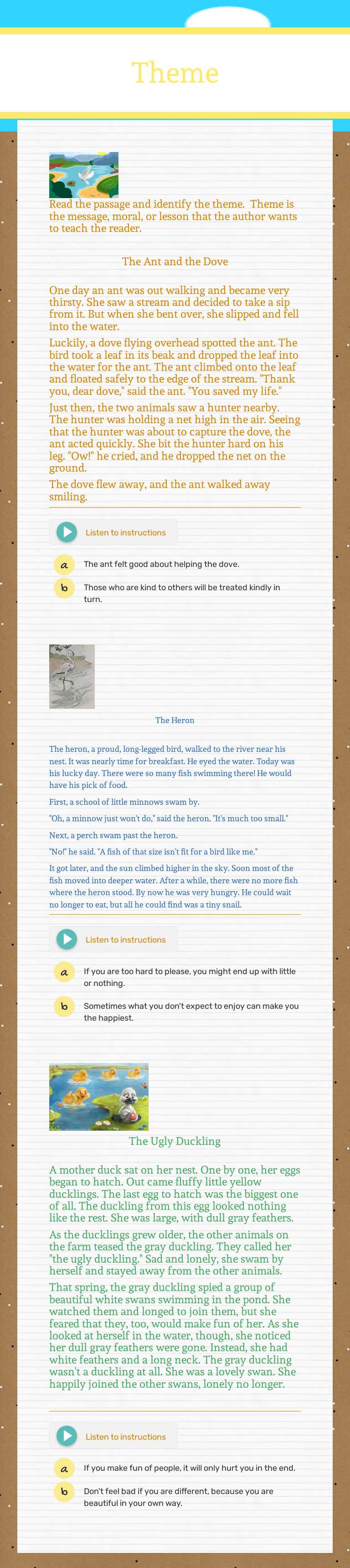 Theme worksheet preview image