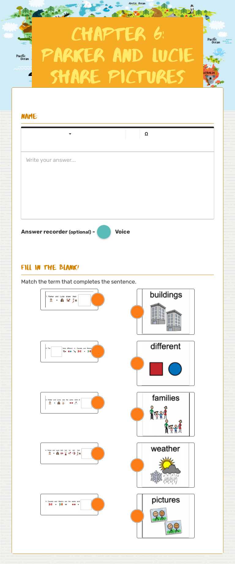 Chapter 6: Parker and Lucie share pictures worksheet preview image