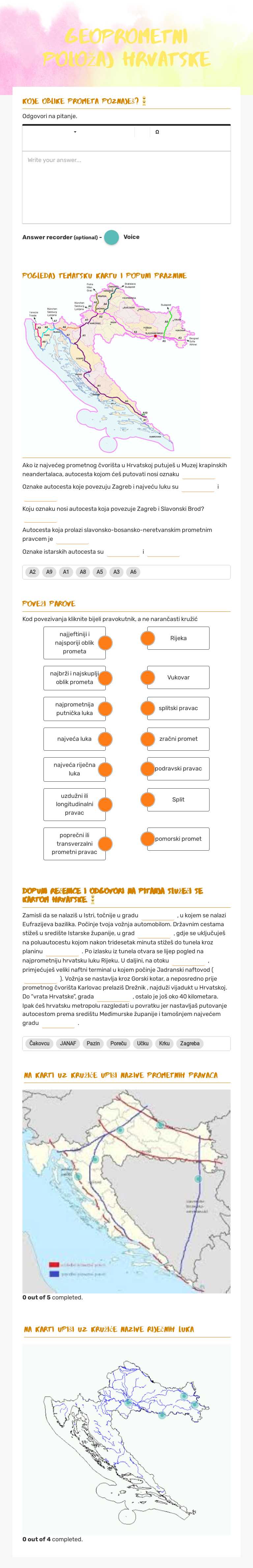 Geoprometni položaj Hrvatske worksheet preview image