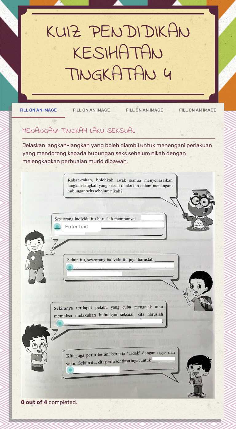 KUIZ PENDIDIKAN KESIHATAN TINGKATAN 4 worksheet preview image