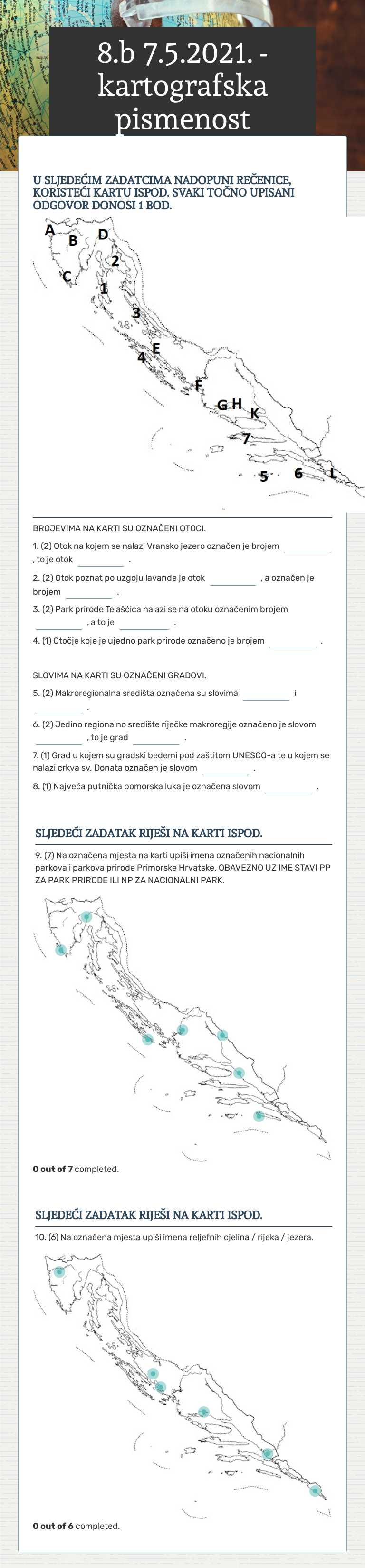 8.b 7.5.2021. - kartografska pismenost worksheet preview