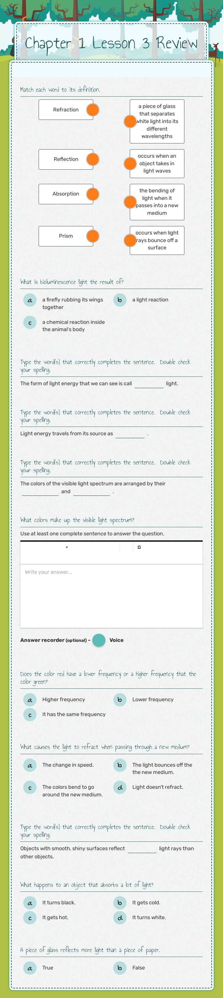 Chapter 1
Lesson 3 Review worksheet preview image