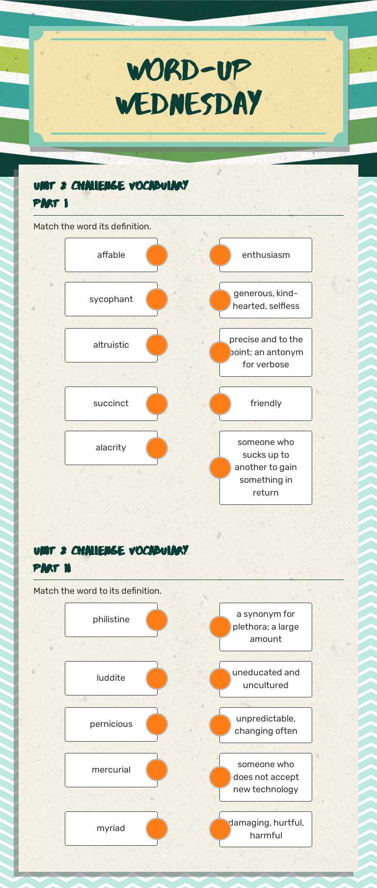 Word-up 
Wednesday worksheet preview image