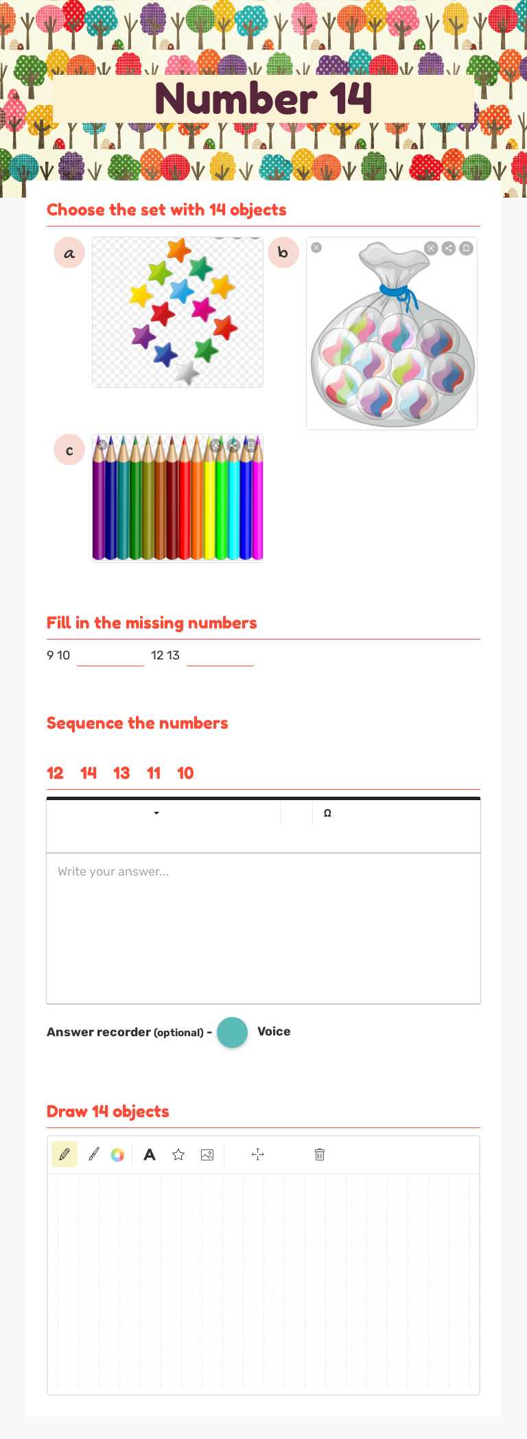 Number 14 worksheet preview image