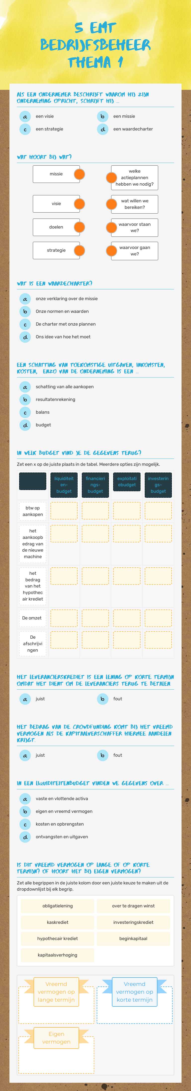 5 EMT bedrijfsbeheer Thema 1 worksheet preview image