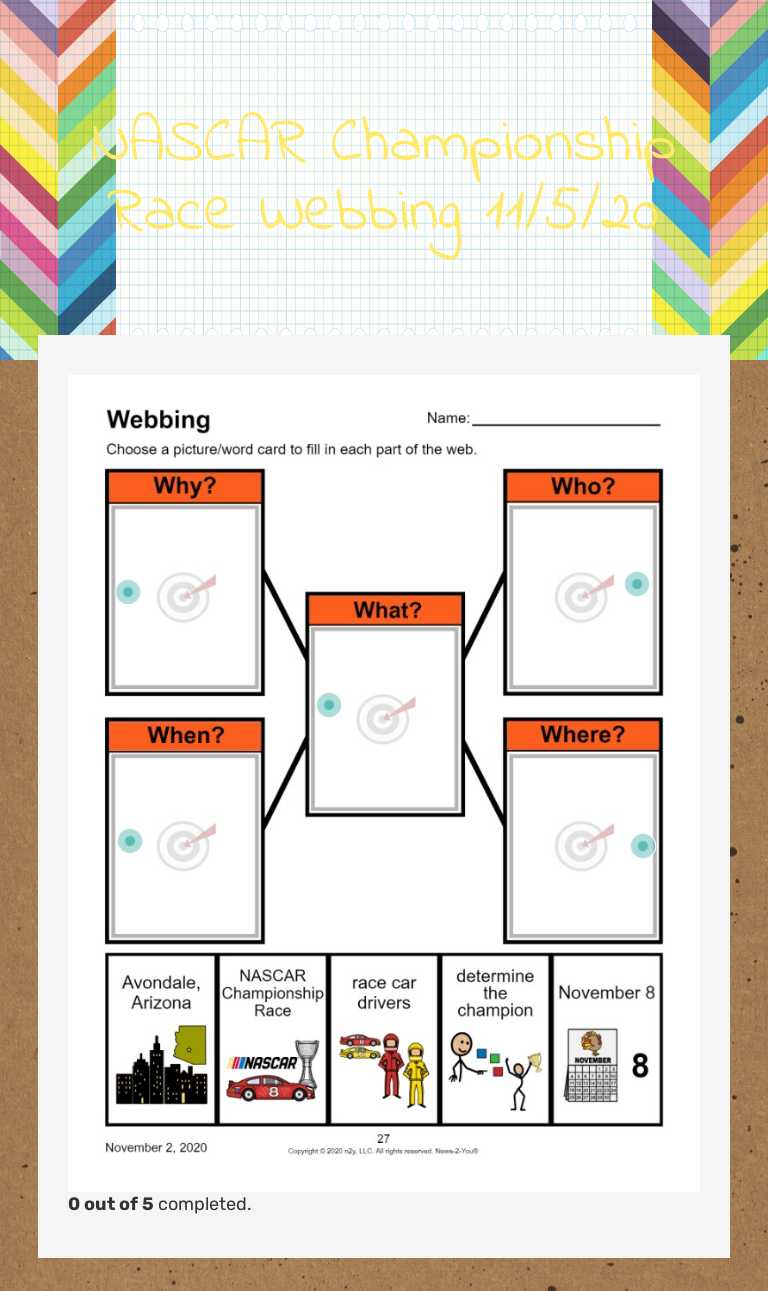 NASCAR Championship Race Webbing 11/5/20 worksheet preview image