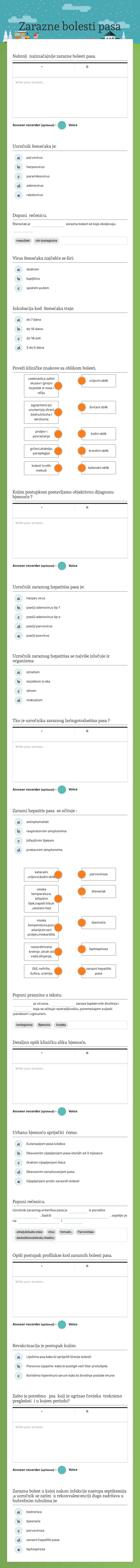 Zarazne bolesti pasa worksheet preview image