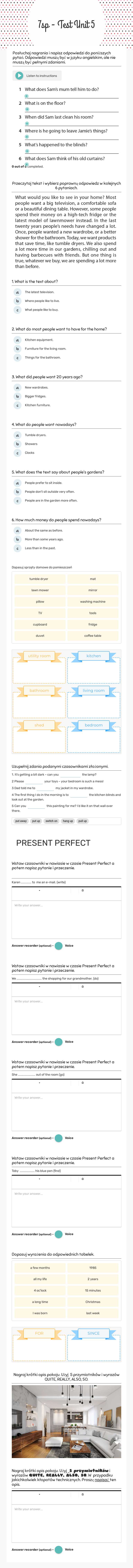 7sp - Test Unit 5 Grade 7 worksheet preview