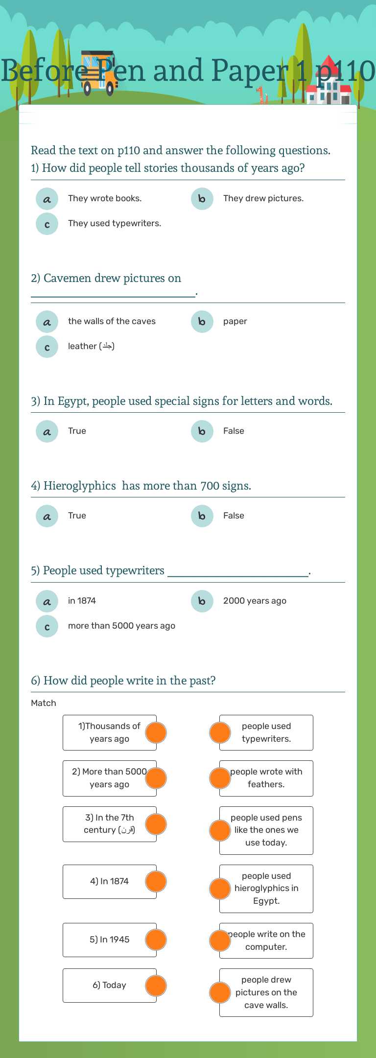 Before Pen and Paper 1 p110 worksheet preview image