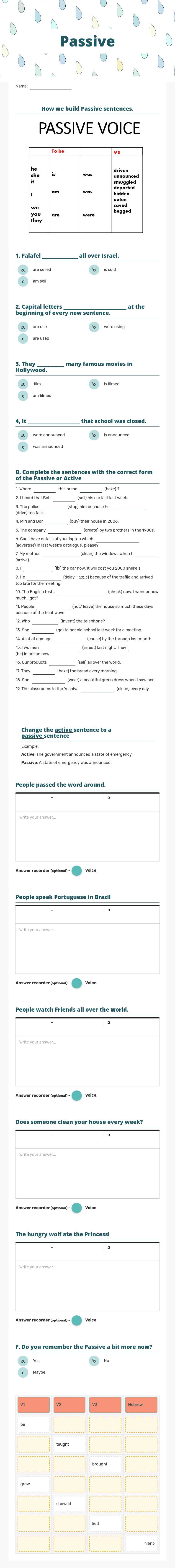 Passive worksheet preview image