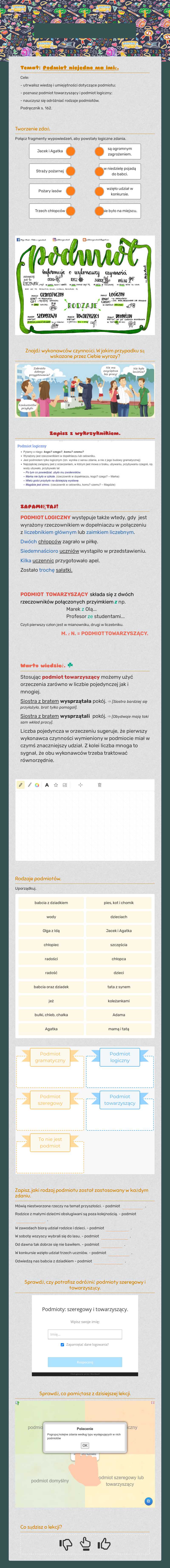 Podmiot niejedno     ma imię. worksheet preview image